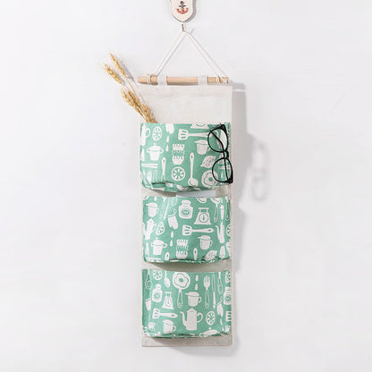 Simple Household Cotton And Linen Waterproof Storage Hanging Bag